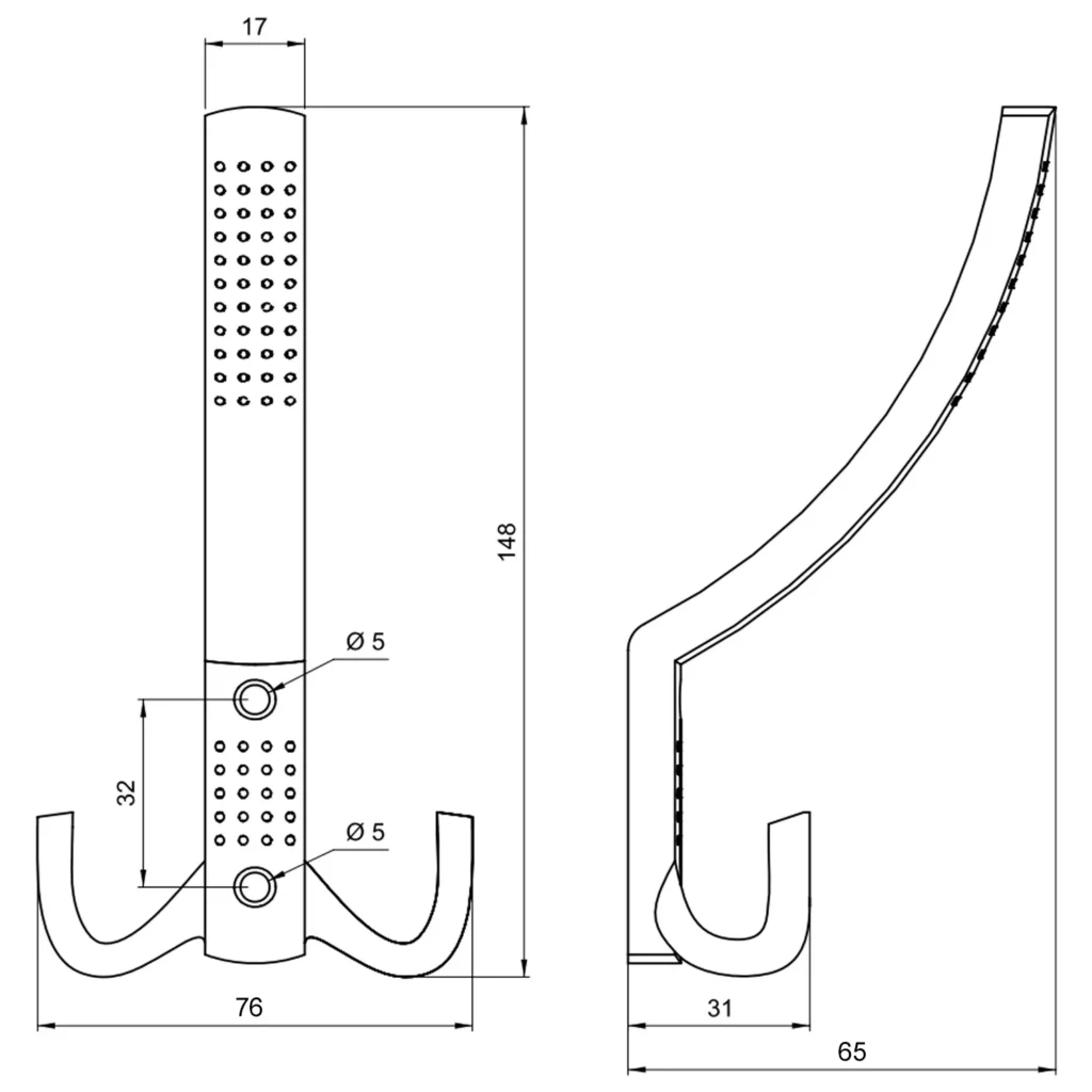 Wieszak meblowy wysoki na ubrania W001