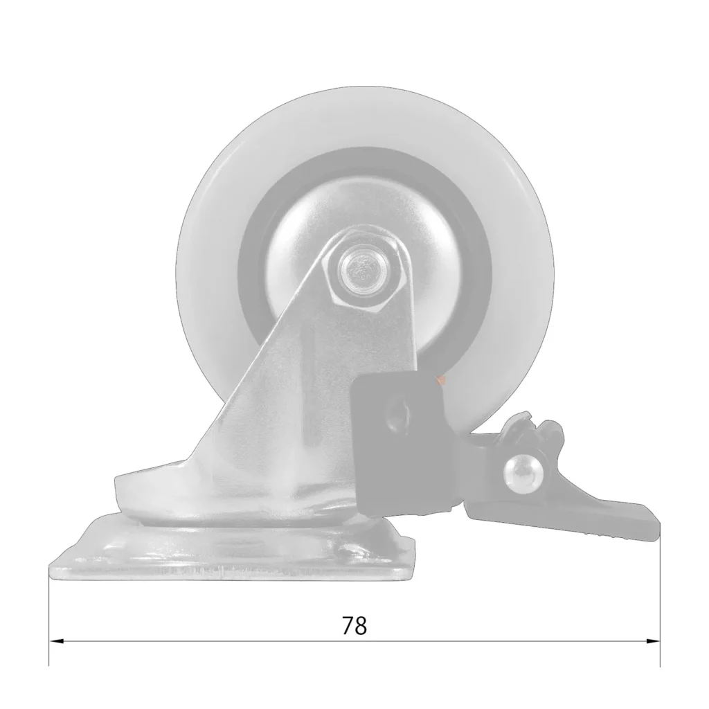 Kółko meblowe obrotowe SLIP 2 50mm czerwone zestaw Emuca