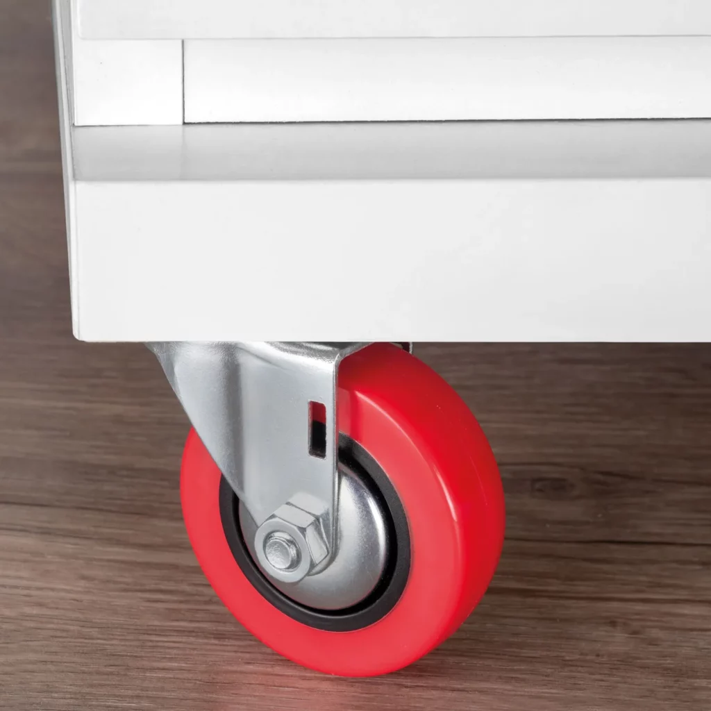 Kółko meblowe obrotowe SLIP 2 50mm czerwone zestaw Emuca