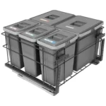 Sortownik na śmieci SQUARE 2x15L 3x7L 600 CICHY DOMYK Grafit