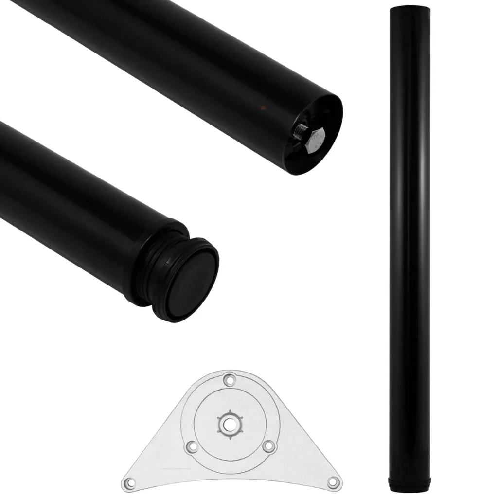 Noga meblowa do stołu H-710 fi 60mm Czarna