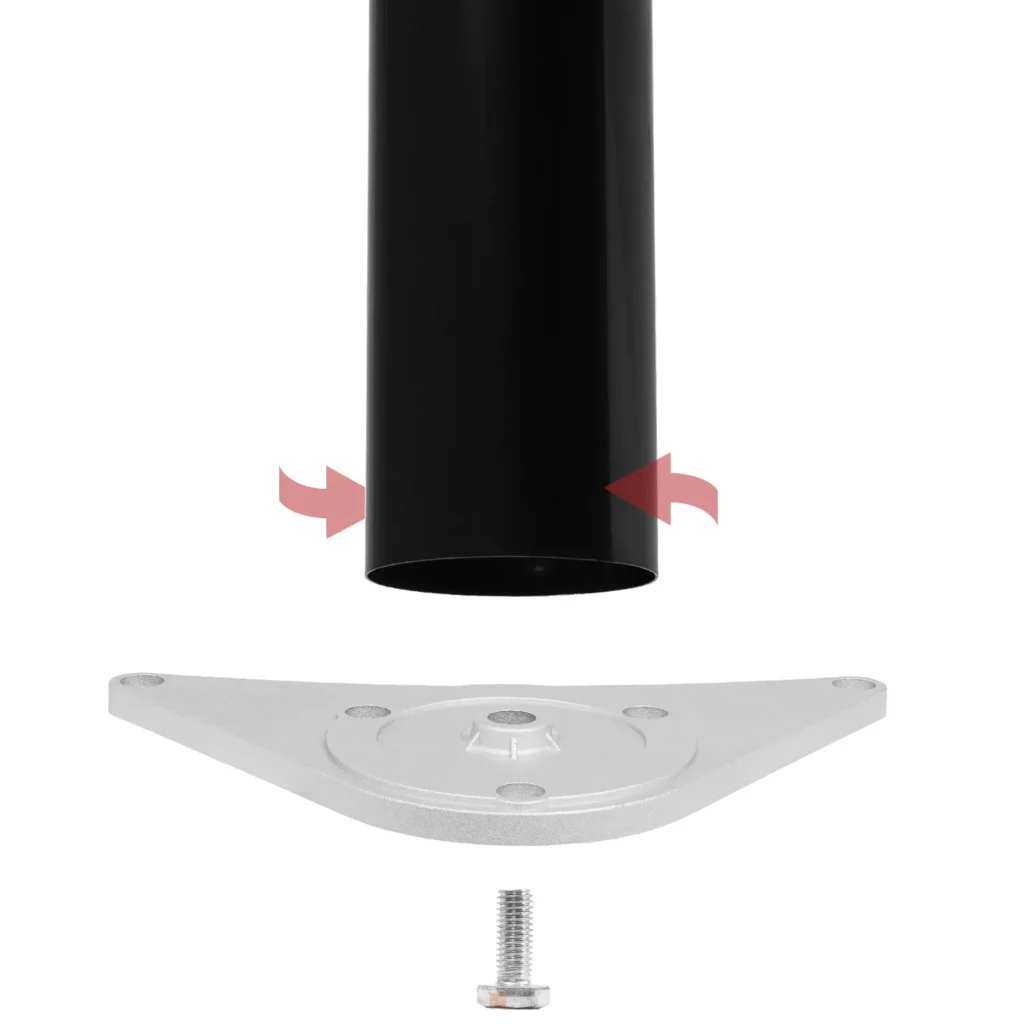 Noga meblowa do stołu H-710 fi 60mm Czarna LORDLY