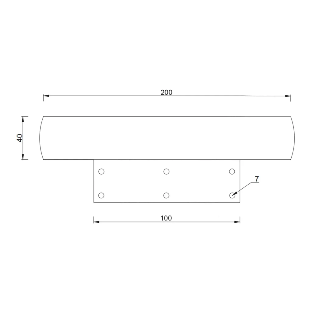 Noga Nóżka meblowa DN-745 H-40 L-200 Chrom