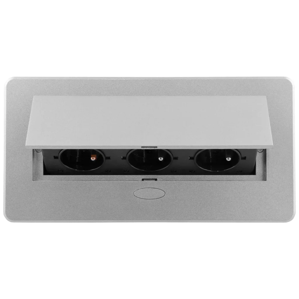 Gniazdo chowane w blat KOMBIBOX bez kabla Aluminium Design Light