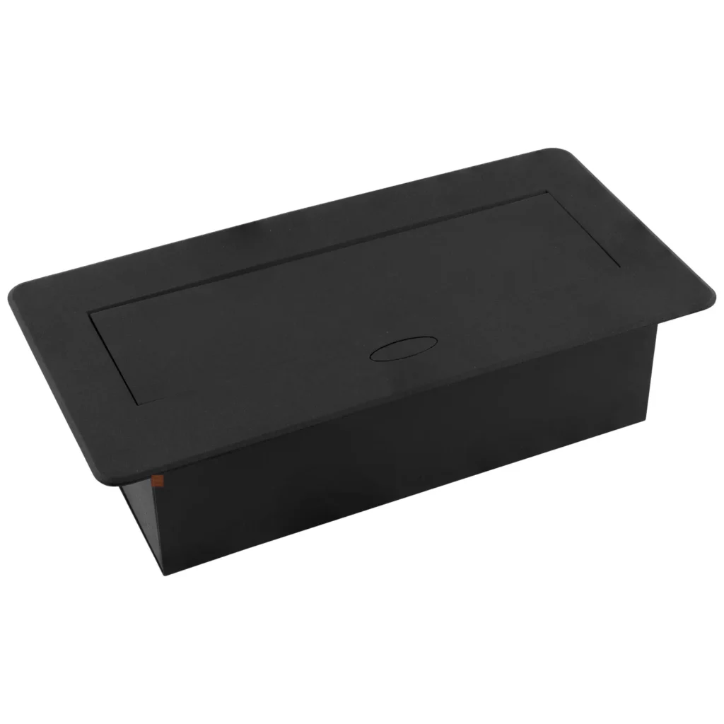 Gniazdo chowane w blat KOMBIBOX bez kabla Czarne Design Light