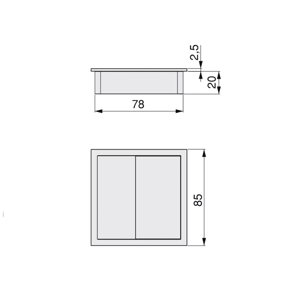 Przepust kablowy plastikowy kwadratowy Plaswire 85x85mm