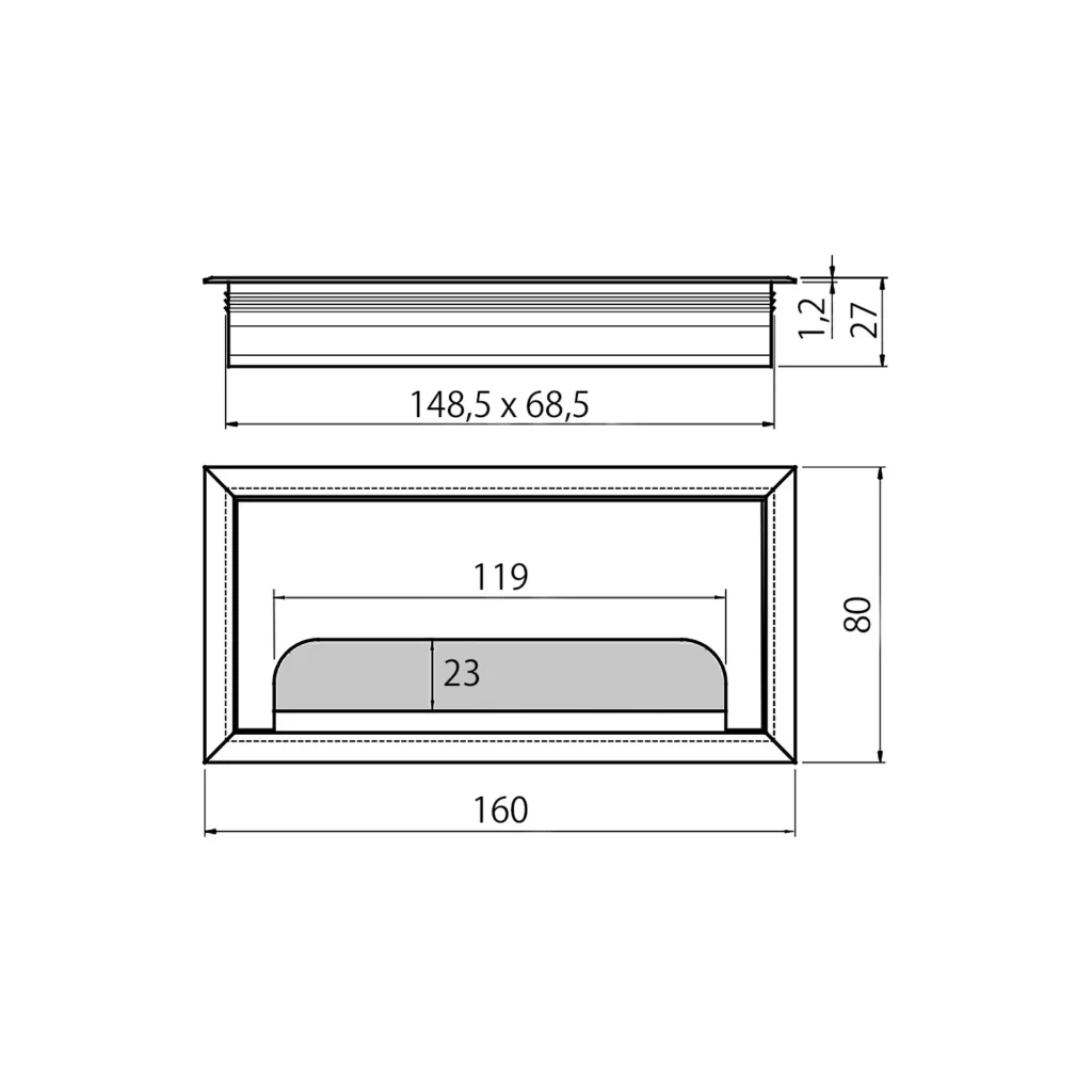 Przepust kablowy aluminiowy prostokątny 160x80mm Merida