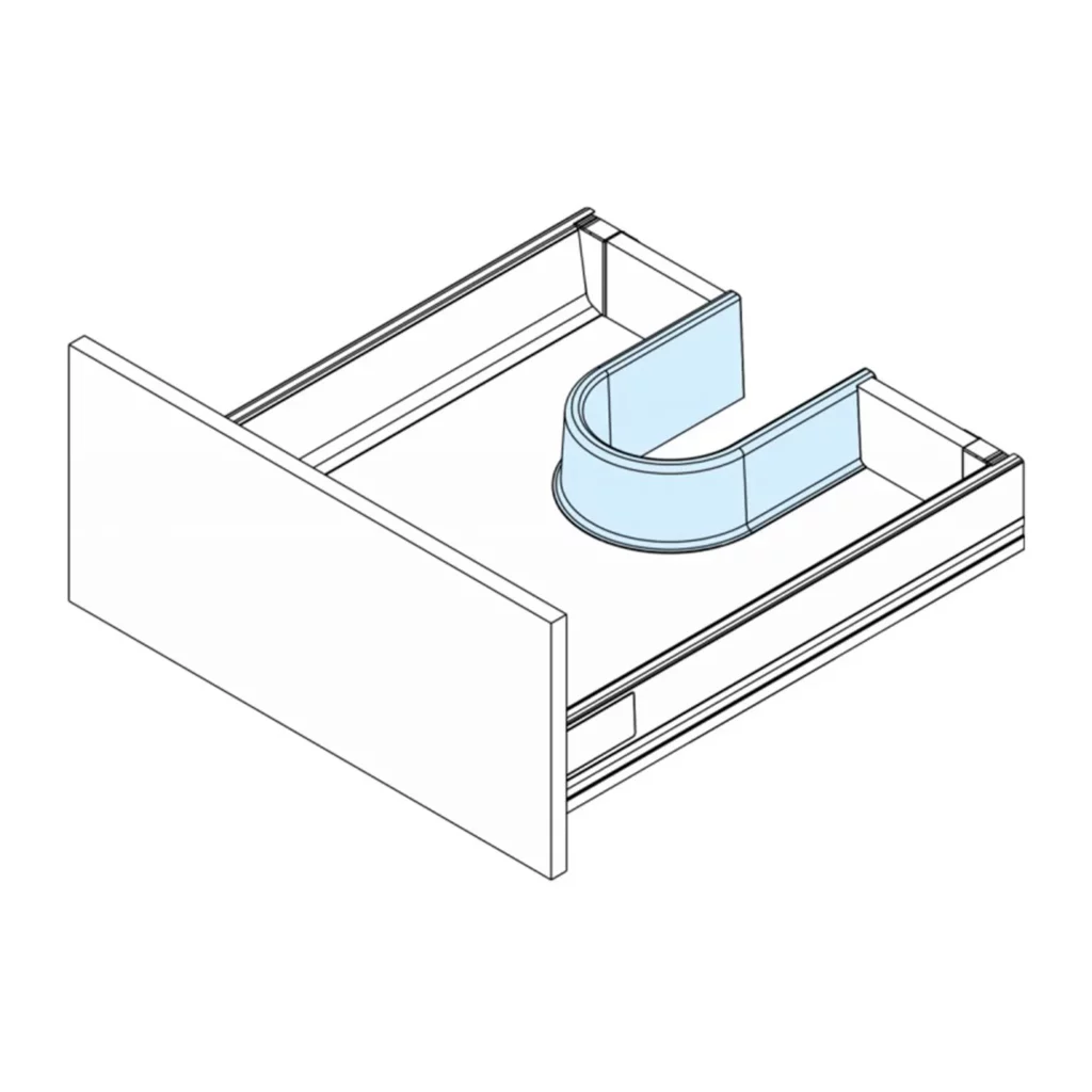 Wycięcie pod zlew do szuflady System Box TB10 AMIX