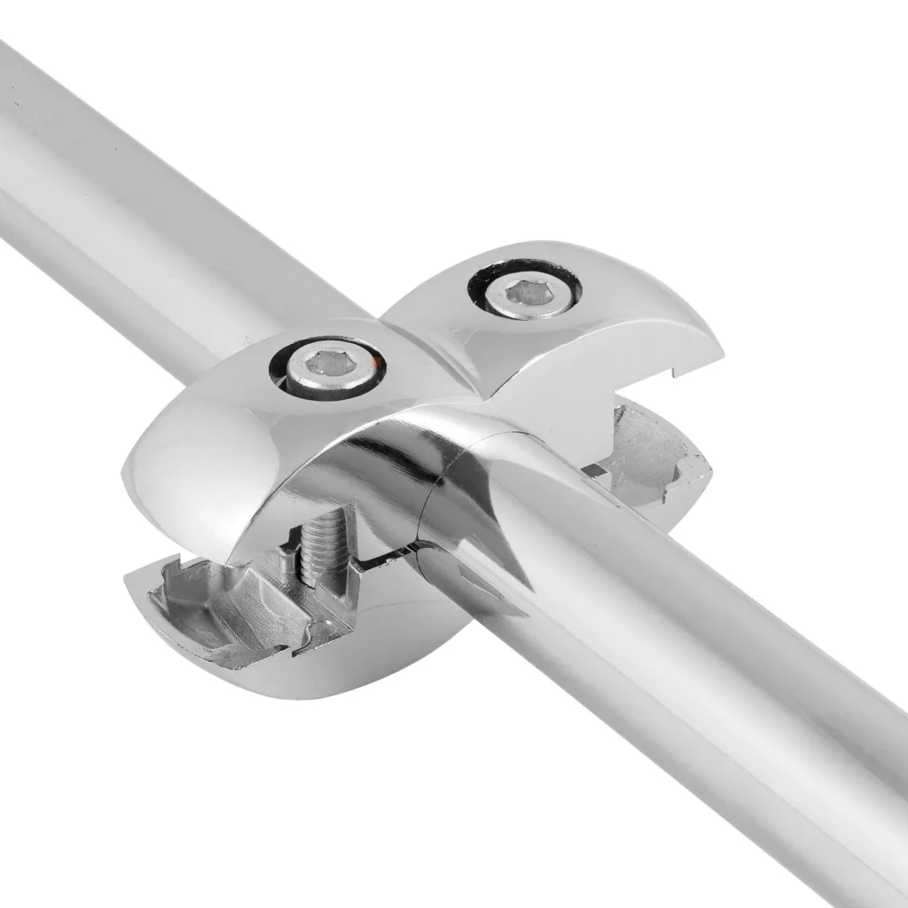 Złącze podwójne proste do płyty do rury fi 25mm chrom