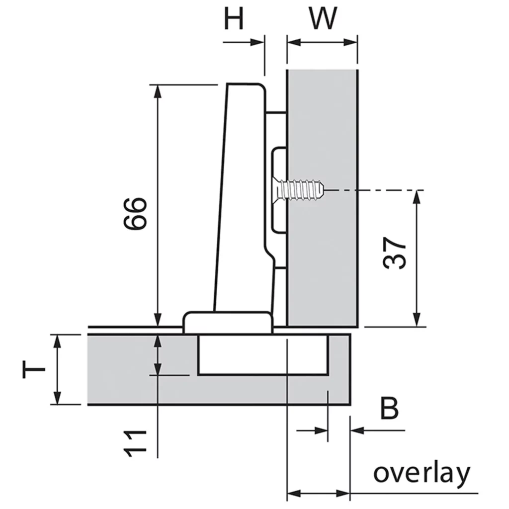 Zawias meblowy nakładany CLIP TOP 71M2550 BLUM