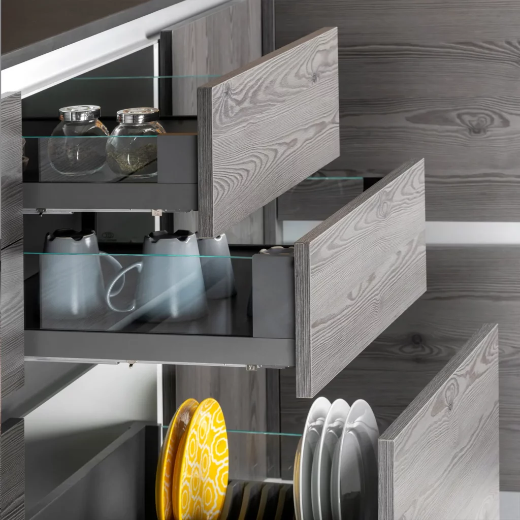 Szuflada VERTEX GLASS Niska Emuca antracyt