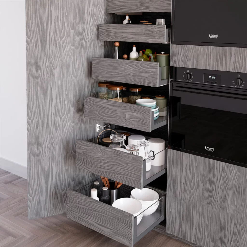 Szuflada VERTEX GLASS Niska Emuca antracyt