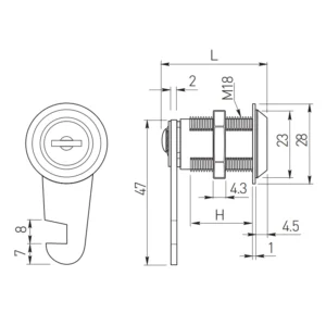 Zamek meblowy Z-103 skrzynkowy L-27mm GTV