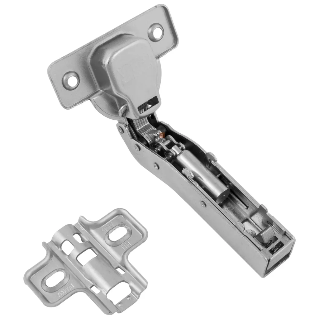 Zawias meblowy kątowy 45° PRESTIGE z samodociągiem CLIP-ON GTV