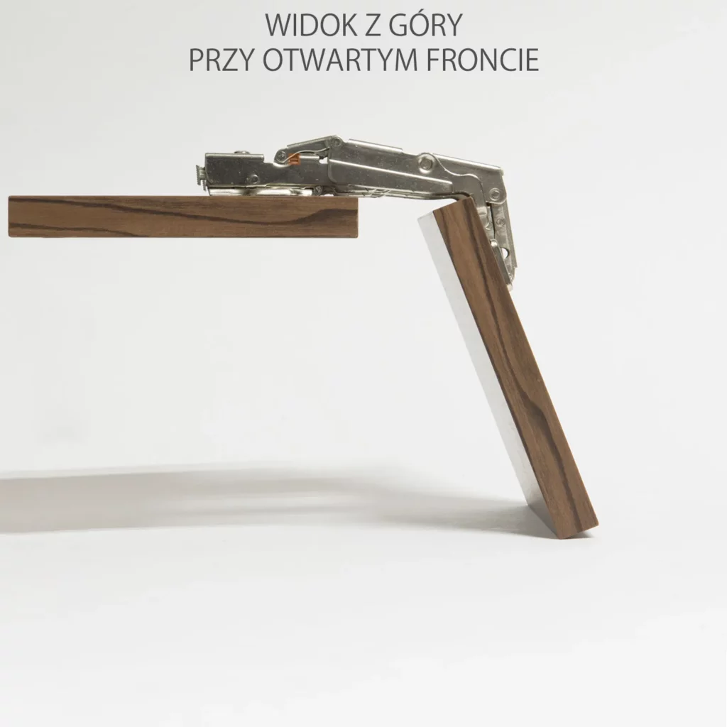 Zawias meblowy Hydrauliczny Kątowy 165° AGV + Prowadnik H-0 CLIP-ON AMIX