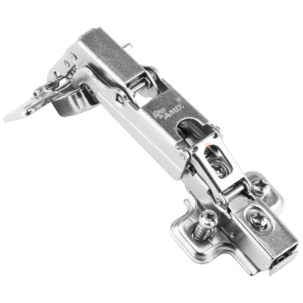 Zawias meblowy Hydrauliczny Kątowy 165° AGV + Prowadnik H-0 CLIP-ON AMIX
