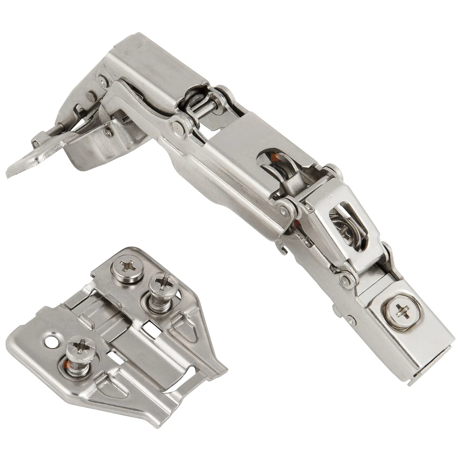 Zawias meblowy Hydrauliczny Kątowy 165° AGV + Prowadnik H-0 CLIP-ON AMIX