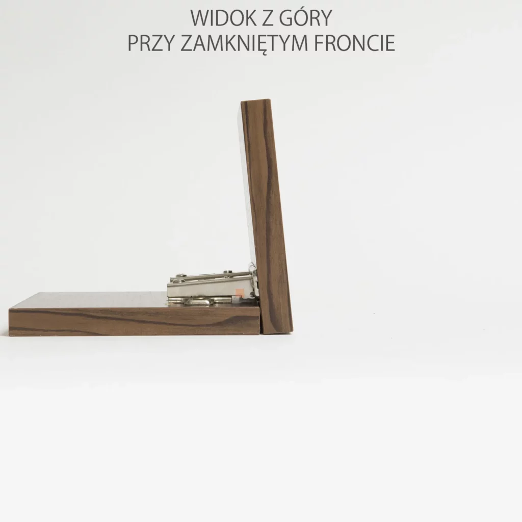 Zawias meblowy nakładany AGV PUSH bez sprężyny + Prowadnik H-2 AMIX