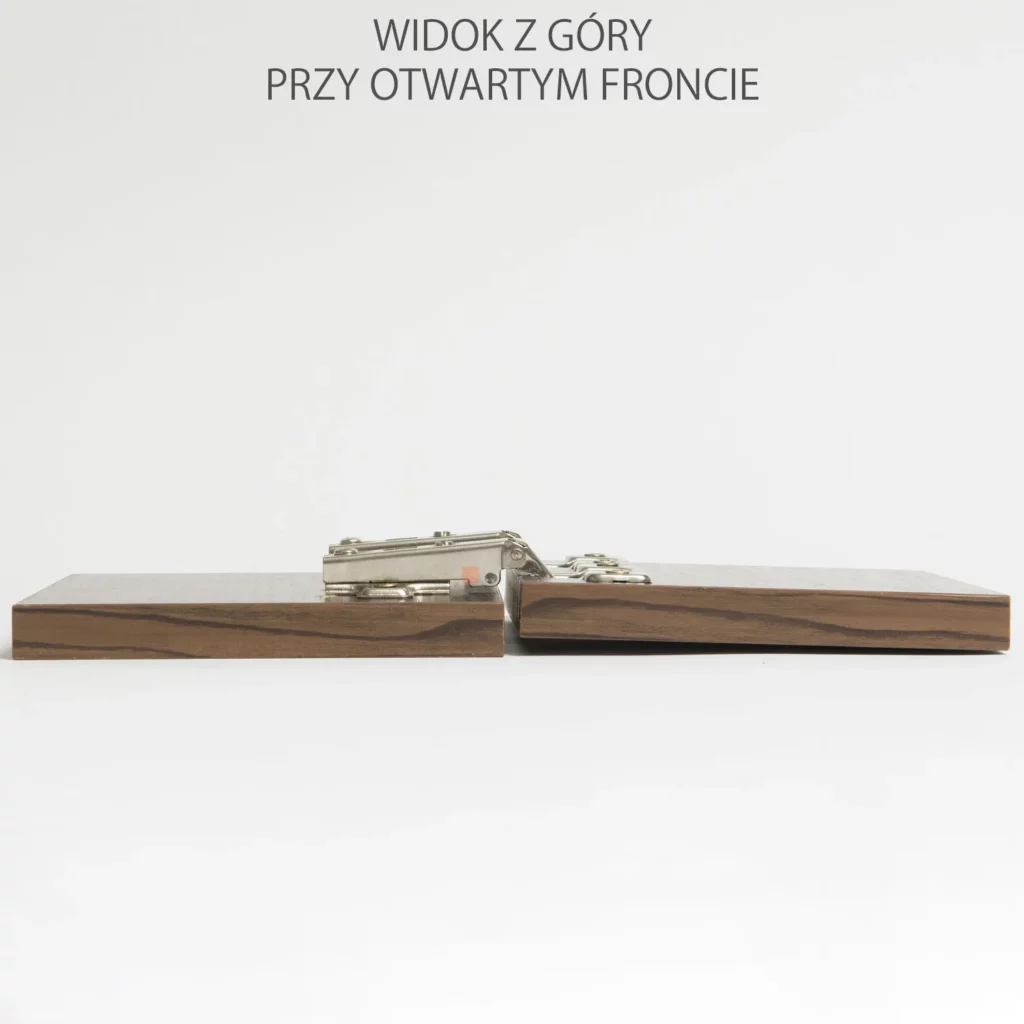 Zawias meblowy nakładany AGV PUSH bez sprężyny + Prowadnik H-2 AMIX