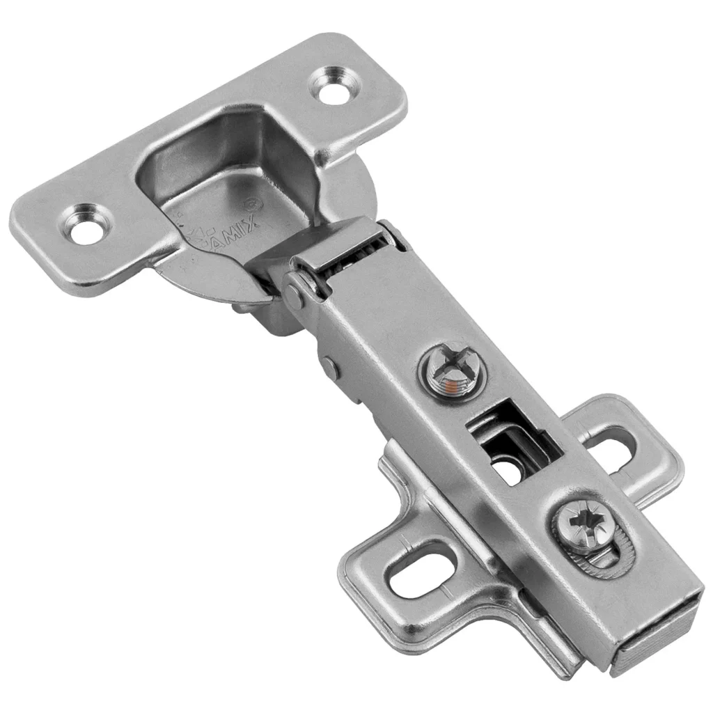 Zawias meblowy nakładany AGV 110° + Prowadnik H-0 CLIP-ON AMIX