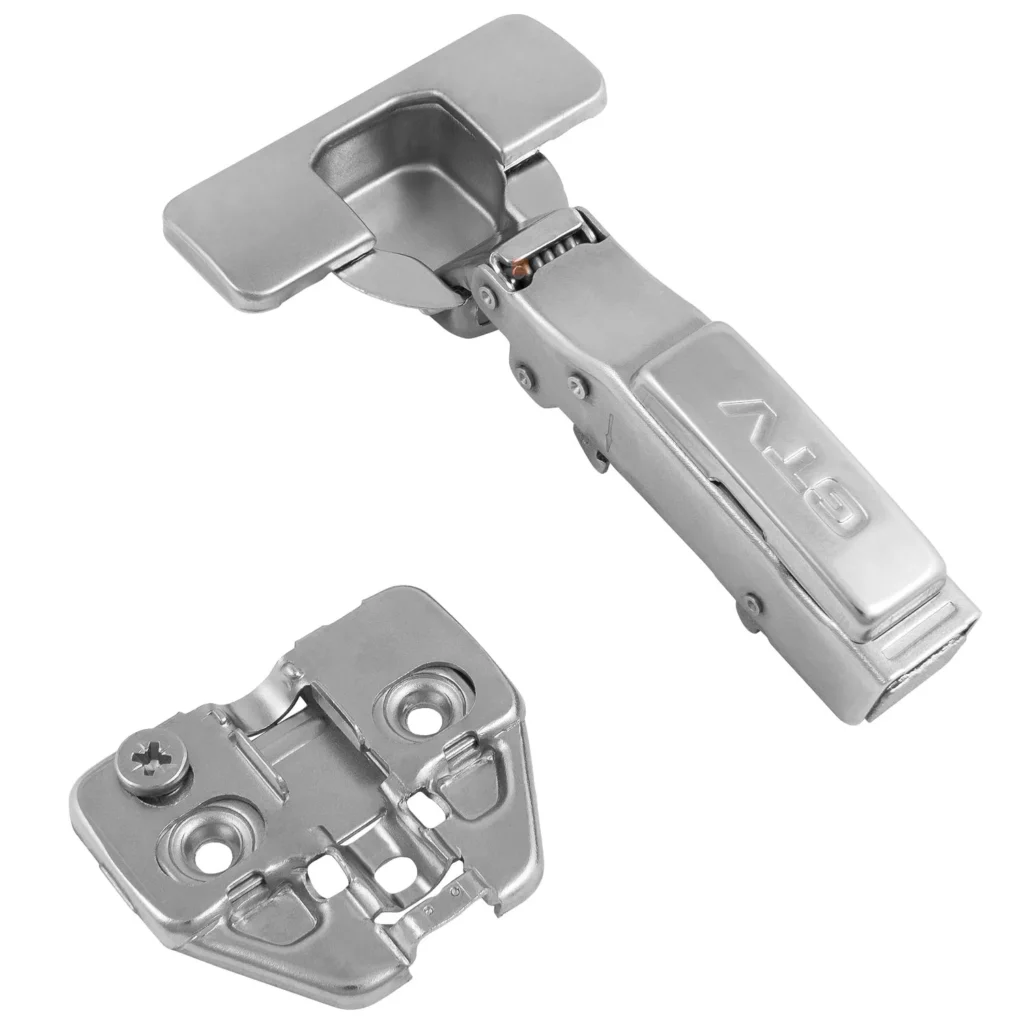 Zawias meblowy nakładany CNHC cichy domyk + Prowadnik H-0 3D GTV