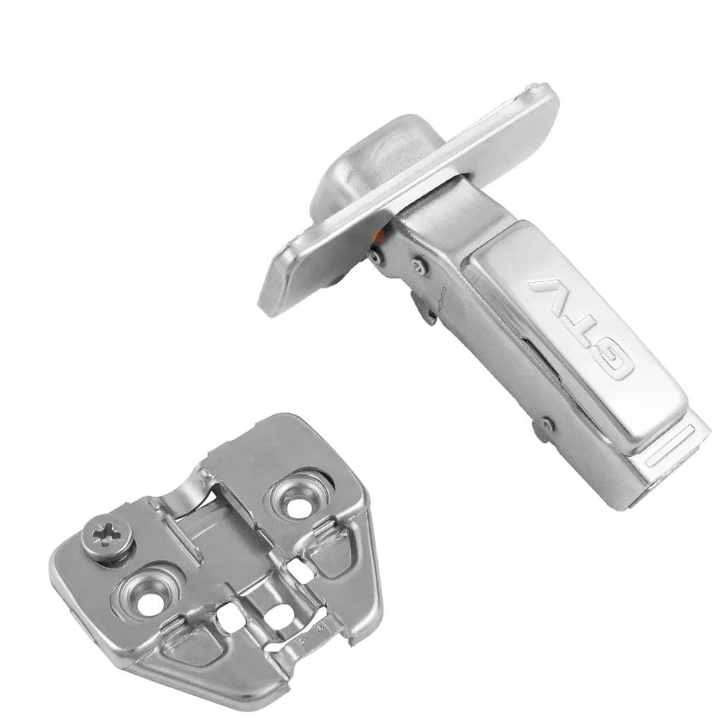 Zawias meblowy nakładany CNHC cichy domyk + Prowadnik H-0 3D GTV