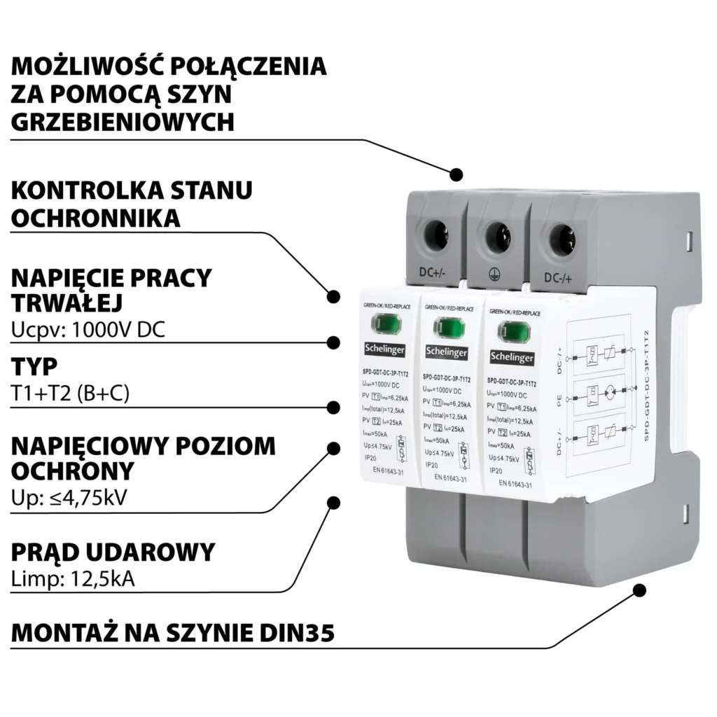 Ogranicznik przepięć A52-SPD-GDT-DC-3P-T1T2 BEMKO