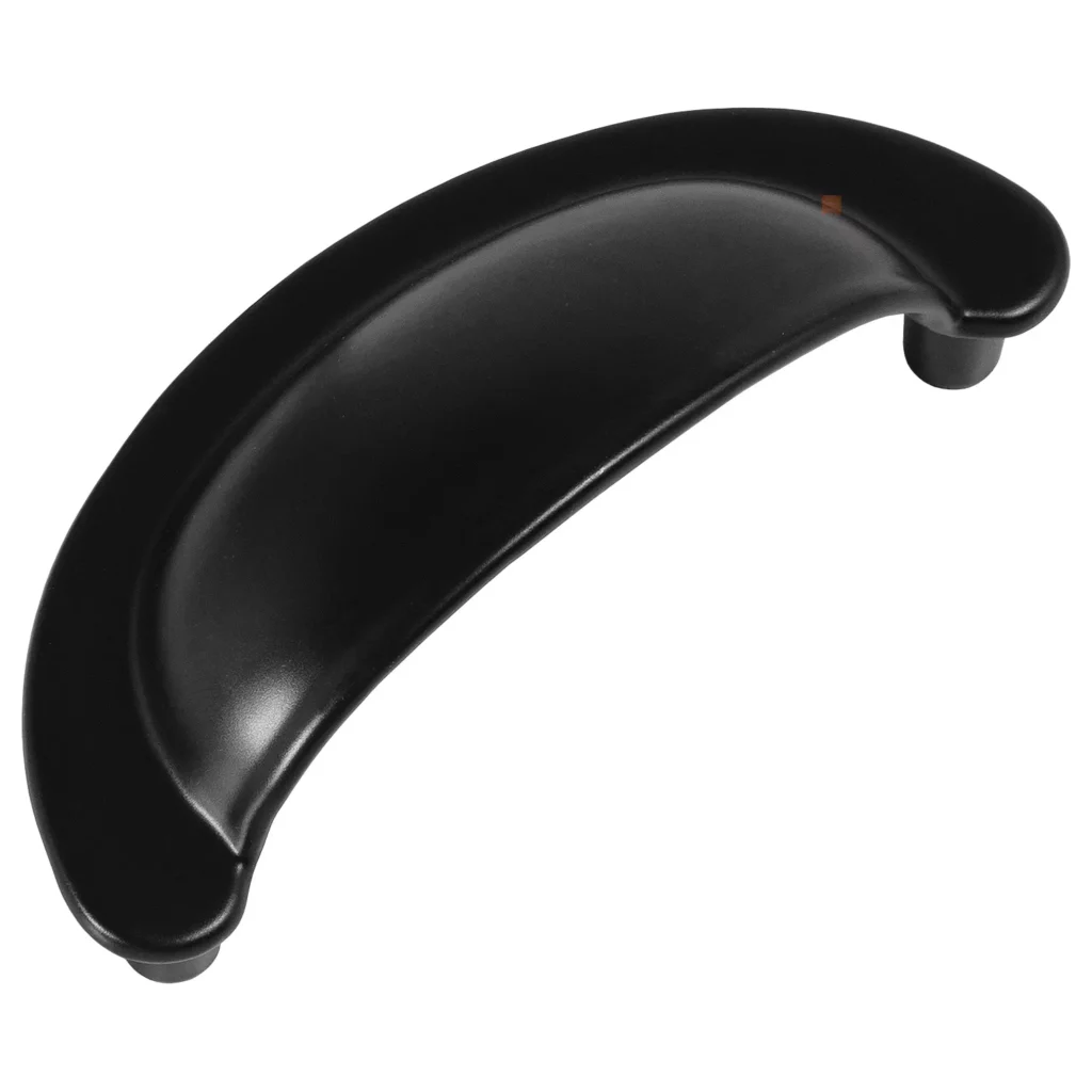 Uchwyt meblowy muszelka Marrakech rozstaw 64mm Czarny EMUCA
