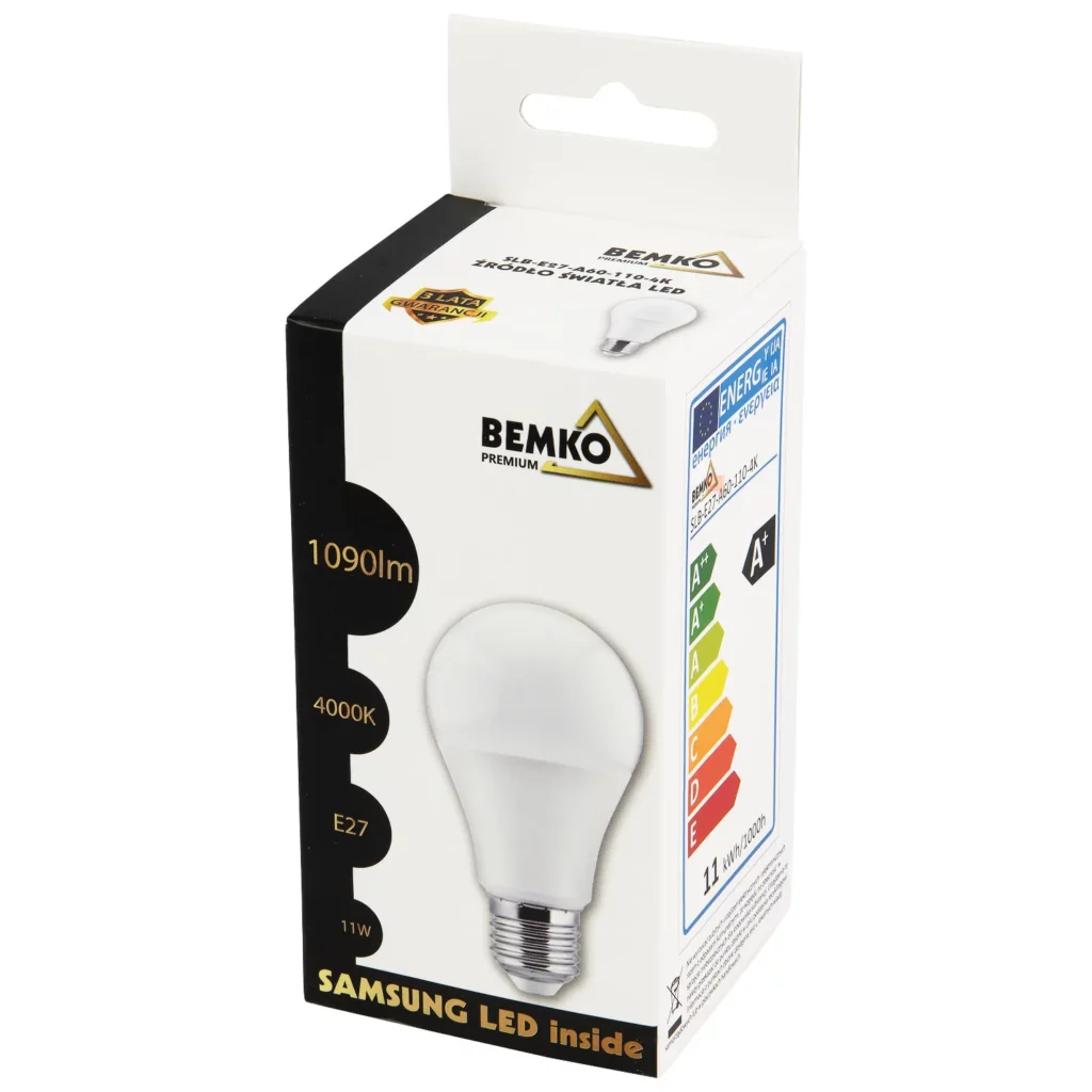 Żarówka LED E27 11W 1090LM 4000K Zwykła Bemko