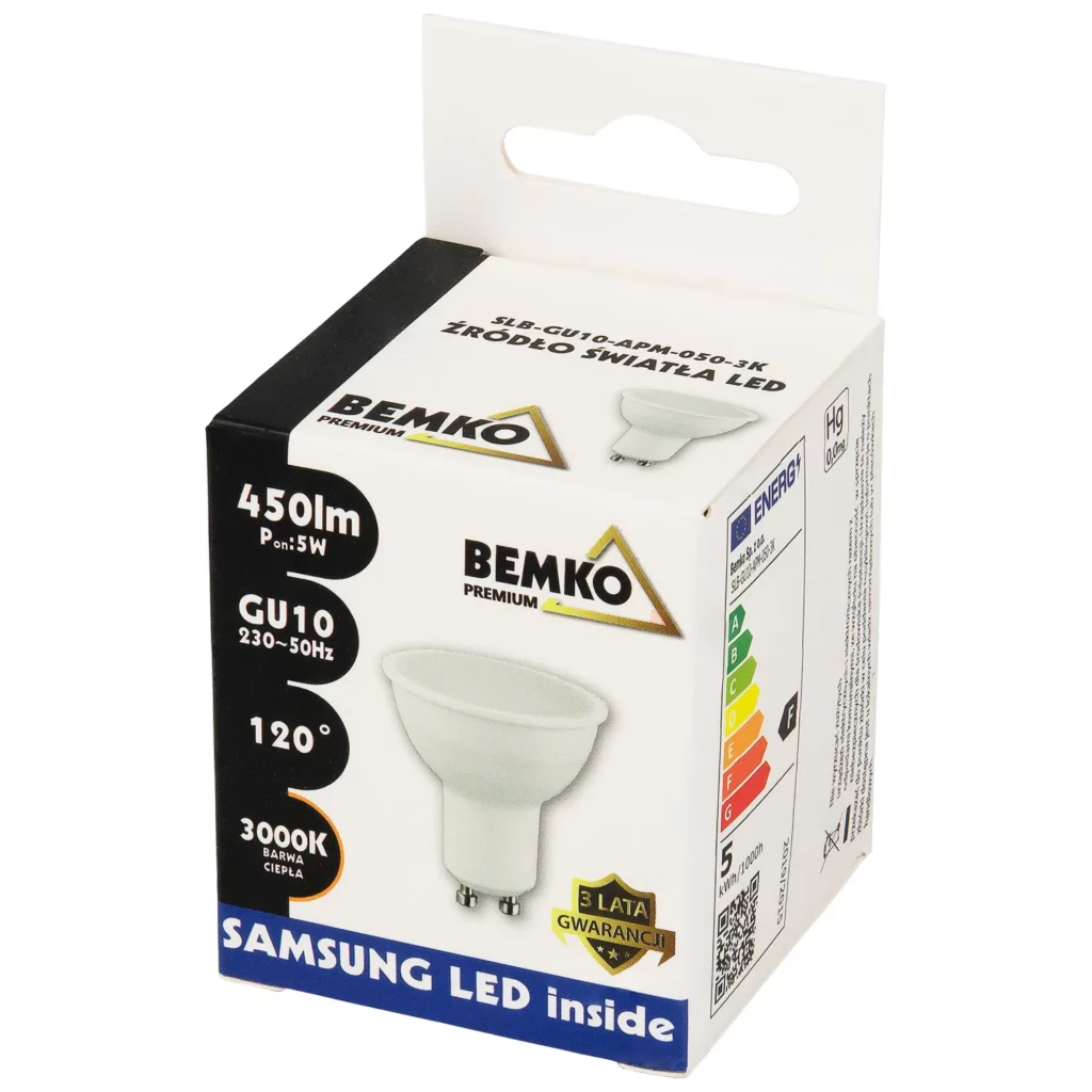 Żarówka LED GU10 5W 450LM 3000K Bemko