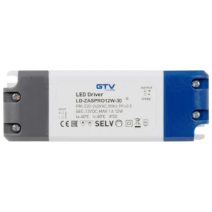 Zasilacz LED 12W 12V IP20 do taśmy LED GTV