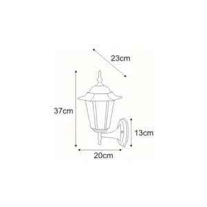 Kinkiet zewnętrzny K-5009A UP Czarny z serii STANDARD