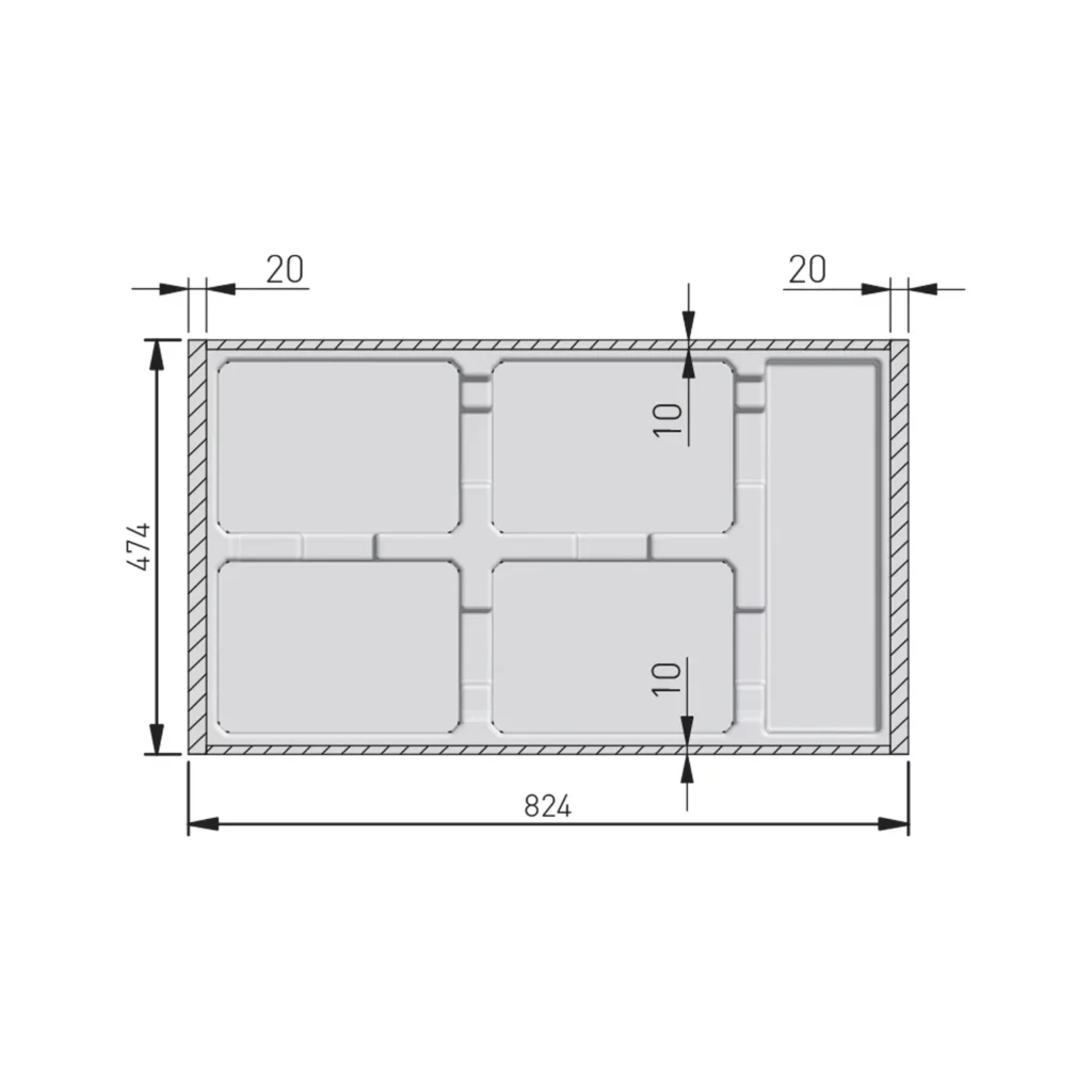 Kosz Segregator na śmieci AXISPACE 90 4x15L GTV