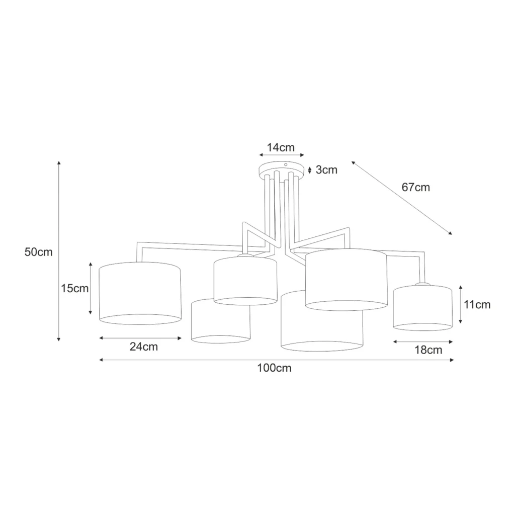 Lampa sufitowa K-4321 z serii SIMONE BLACK