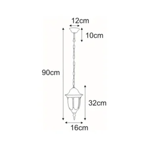 Wisząca lampa zewnętrzna K-5007H/N z serii VASCO