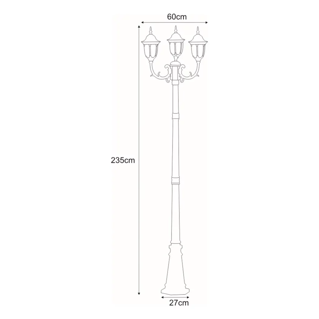 Wysoka zewnętrzna lampa stojąca K-7007A2/3N z serii VASCO