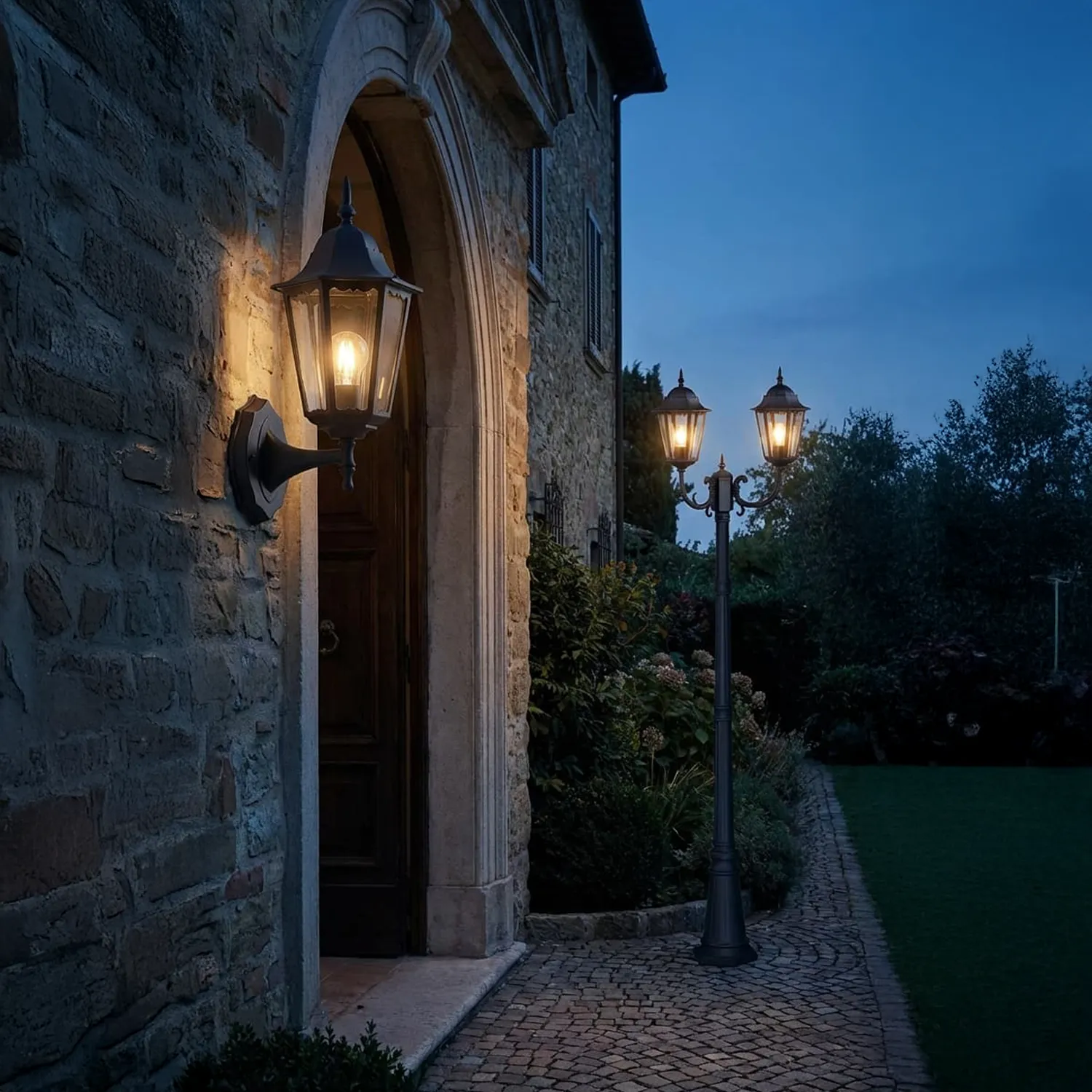 Wysoka zewnętrzna lampa stojąca K-7006A2/2 Czarna z serii LOZANA