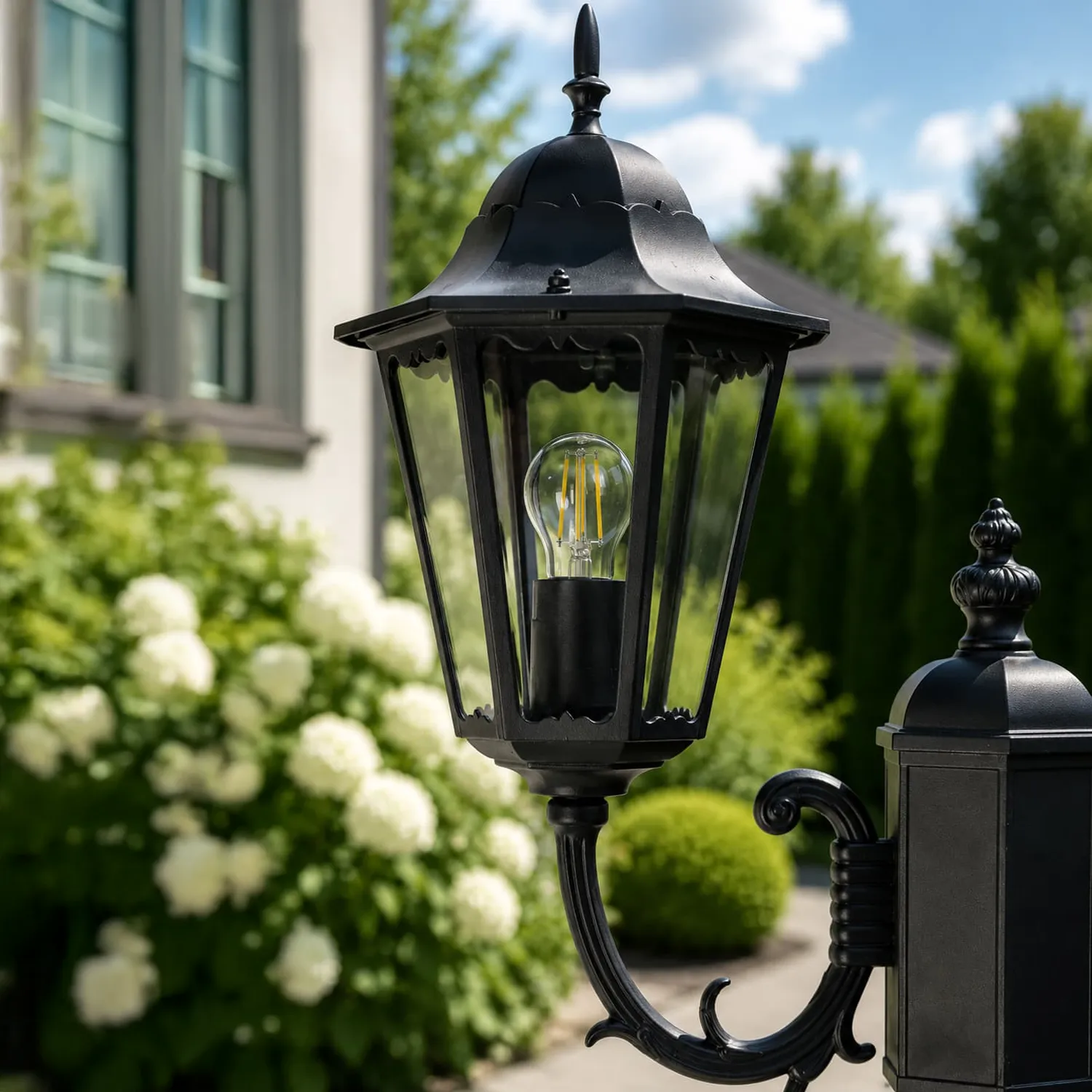 Wysoka zewnętrzna lampa stojąca K-7006A2/2 Czarna z serii LOZANA