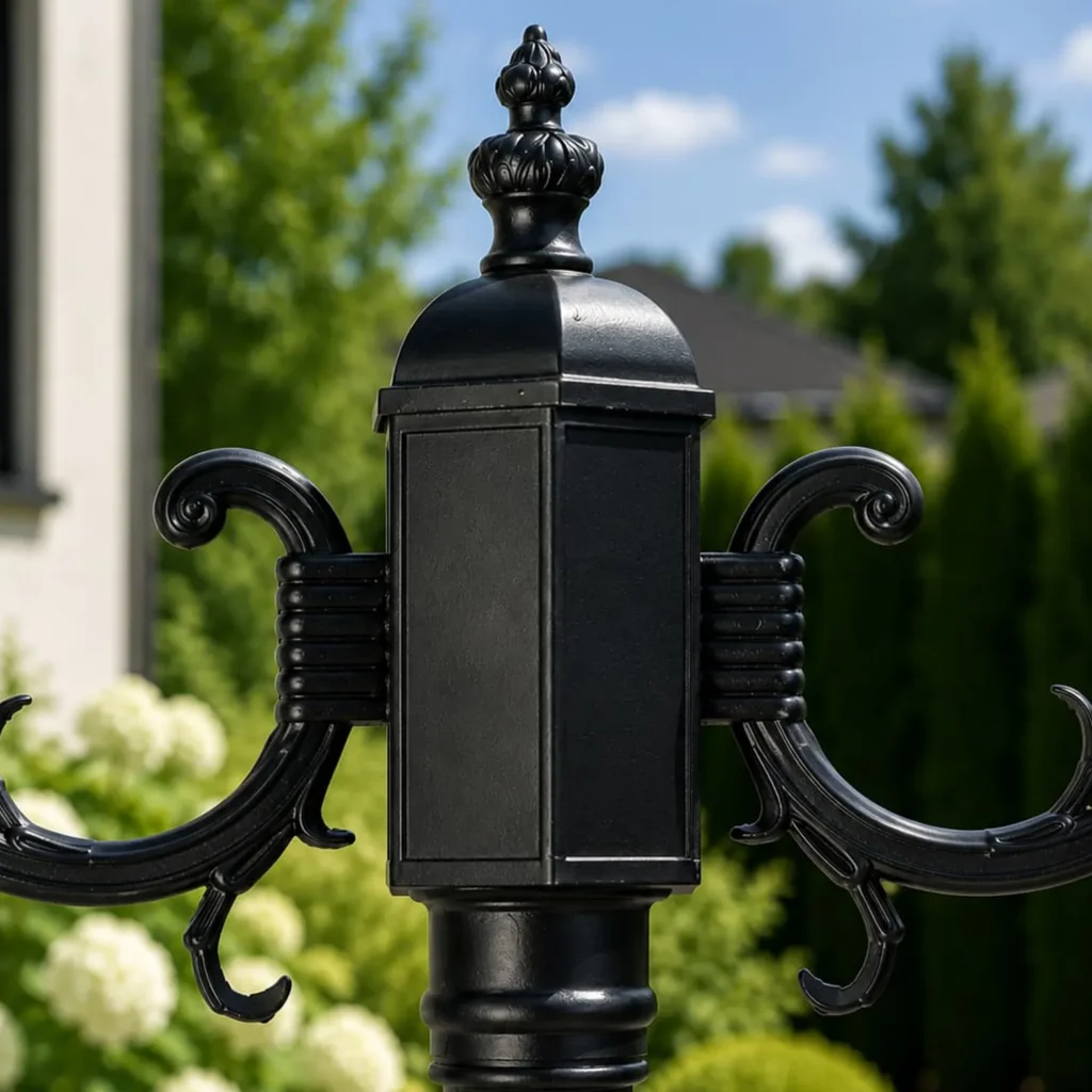 Wysoka zewnętrzna lampa stojąca K-7006A2/2 Czarna z serii LOZANA