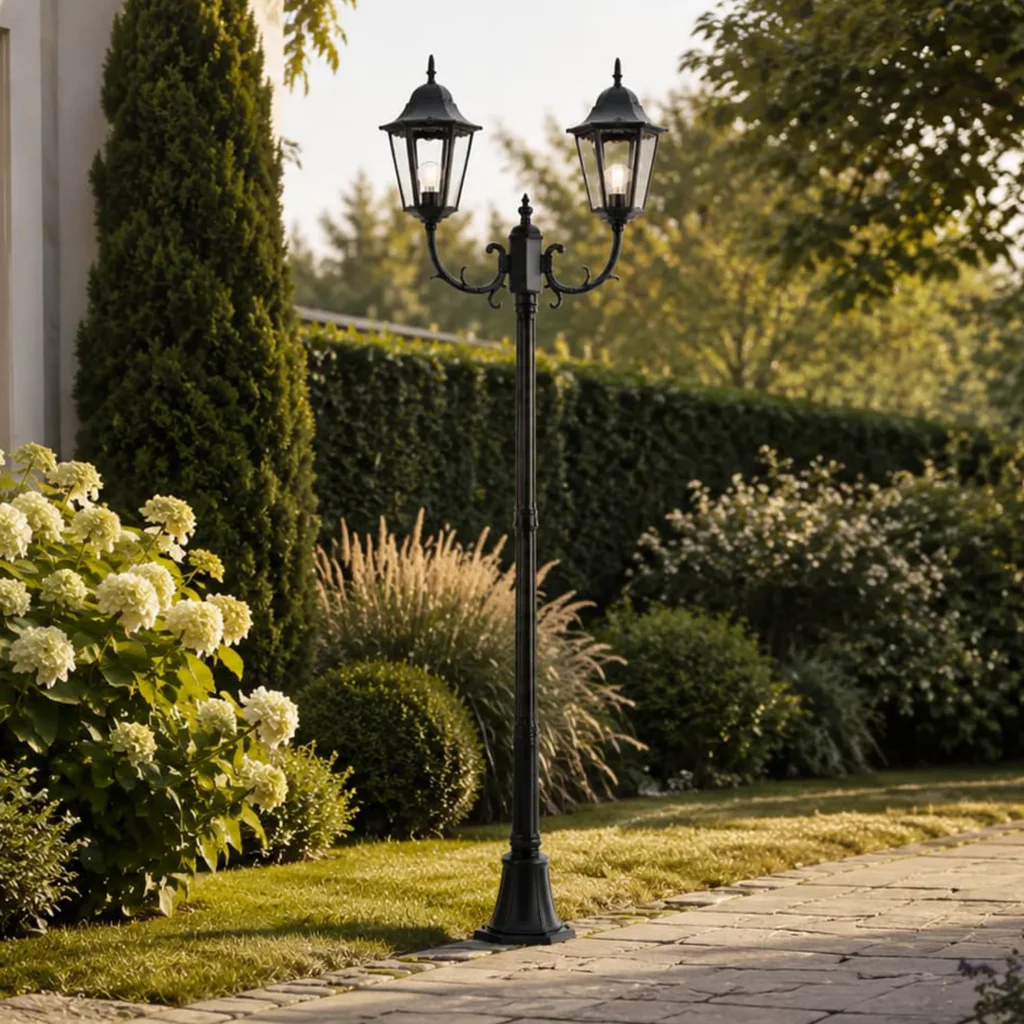 Wysoka zewnętrzna lampa stojąca K-7006A2/2 Czarna z serii LOZANA