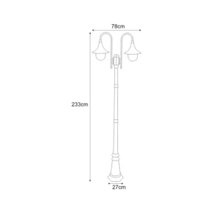 Wysoka zewnętrzna lampa stojąca z serii BOSTON