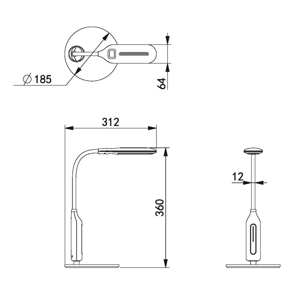 Lampka biurkowa K-BL1072 Czarna z serii MIDA