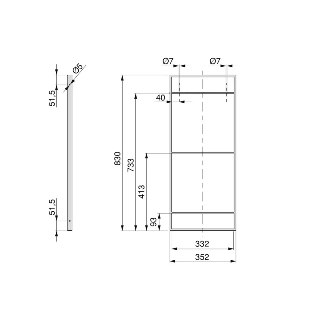 Stelaż do szafki wiszącej regał loft LADDER 830mm