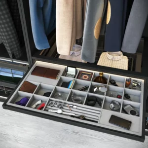 Półka szuflada z organizerem do szafy garderoby ELITE Antracyt GTV