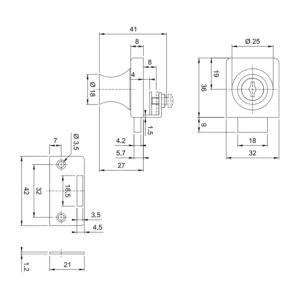 Zamek meblowy ZM-DS-407 do drzwi szklanych AMIX