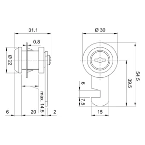 Zamek meblowy ZS-103 skrzynkowy AMIX