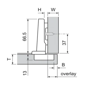 Zawias meblowy nakładany CLIP TOP 71T3550 BLUM