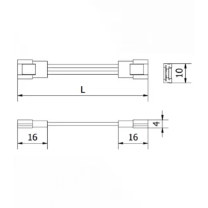 Złączki XC11 do taśm led 8mm z przewodem 15cm SLIM