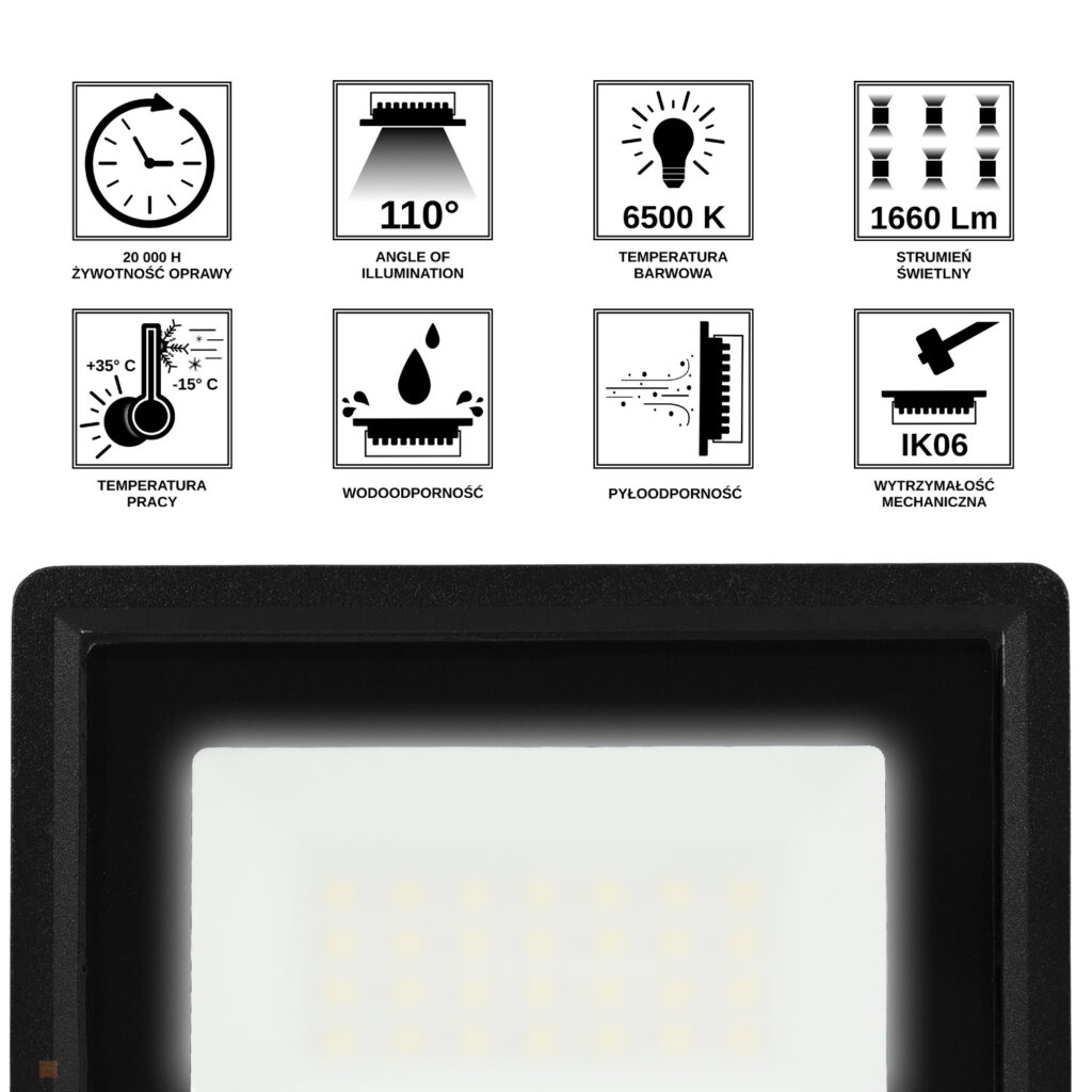 Halogen Lampa Naświetlacz LED LFK2 20W