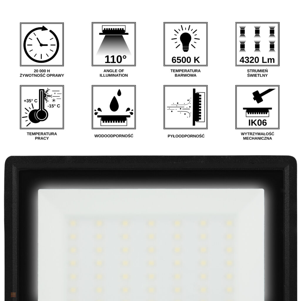 Halogen Lampa Naświetlacz LED LFK2 50W